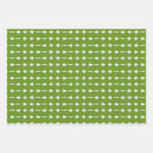 Weihnachtsbäume Rot Weiß Grün 3 Geschenkpapier Set (Vorderseite 2)
