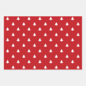 Weihnachtsbäume Rot-Weiß-Kran Geschenkpapier Set (Vorderseite 2)