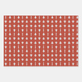 Weihnachtsbäume Rot, Weiß und Grün 3 Geschenkpapier Set (Vorderseite 3)