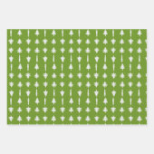 Weihnachtsbäume Rot, Weiß und Grün 3 Geschenkpapier Set (Vorderseite 2)