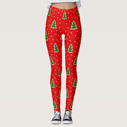 Weihnachtsbäume, rote Leggings (Vorderseite)