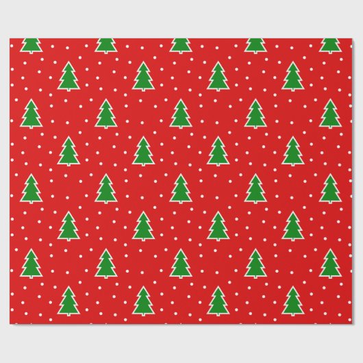 Weihnachtsbäume rotes Muster Wrapper Papier Geschenkpapier (Flach)
