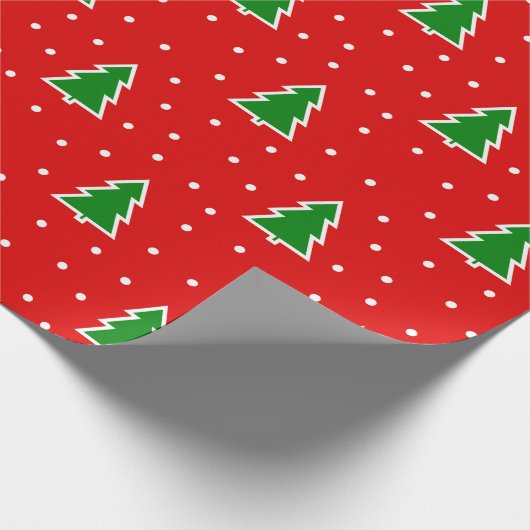 Weihnachtsbäume rotes Muster Wrapper Papier Geschenkpapier (Ecke)