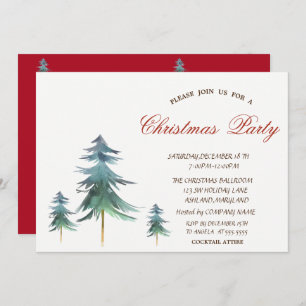 Weihnachtsbäume Rotes Weihnachtsfest im Unternehme Einladung