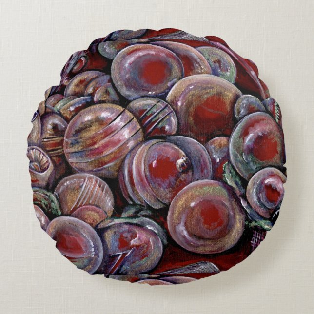 Weihnachtsbäume Rundes Kissen (Vorderseite)