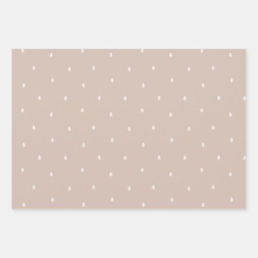 Weihnachtsbäume Rustikal Minimalistisch skandinavi Geschenkpapier Set (Vorderseite 3)