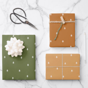 Weihnachtsbäume Rustikal Minimalistisch skandinavi Geschenkpapier Set