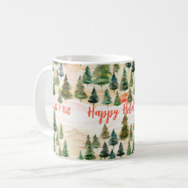 Weihnachtsbäume Rustikaler Wald Kaffeetasse