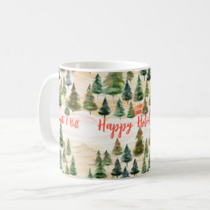 Weihnachtsbäume Rustikaler Wald Kaffeetasse