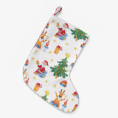 Weihnachtsbäume, Santa: Aquarellmuster. Kleiner Weihnachtsstrumpf (Vorderansicht (hängend))