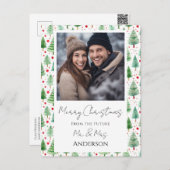 Weihnachtsbäume Save the Date Postkarte (Vorne/Hinten)