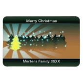 Weihnachtsbäume Schattierungen von gelb-grün flexi Magnet (Horizontal)