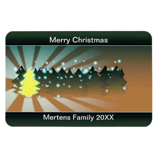 Weihnachtsbäume Schattierungen von gelb-grün flexi Magnet (Horizontal)