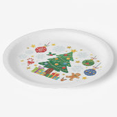 Weihnachtsbäume & Schmuck Pappteller (Schrägansicht)