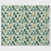 Weihnachtsbäume & Schneeflocken Geschenkpapier (Flach)