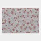 Weihnachtsbäume Schneeflocken Geschenkpapier Set (Vorderseite 3)