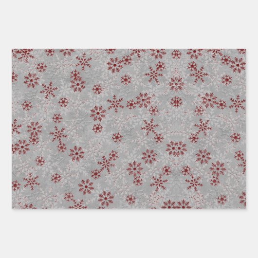 Weihnachtsbäume Schneeflocken Geschenkpapier Set (Vorderseite 3)