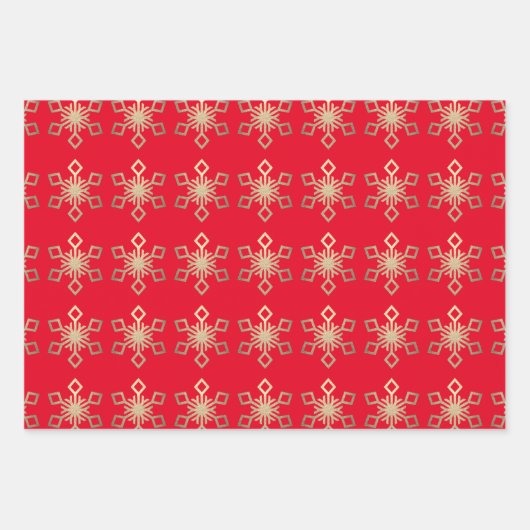 Weihnachtsbäume Schneeflocken Geschenkpapier Set (Vorderseite)