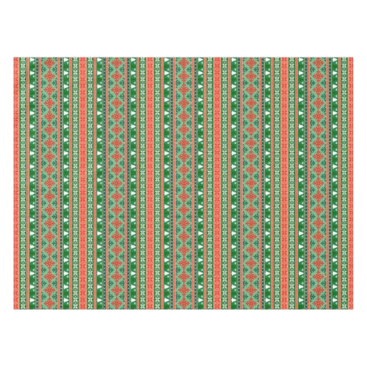 Weihnachtsbäume - Schneeflocken Tischdecke (Vorderseite (Horizontal))