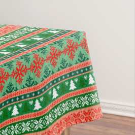 Weihnachtsbäume - Schneeflocken Tischdecke