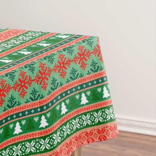 Weihnachtsbäume - Schneeflocken Tischdecke (Beispiel)