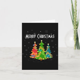 Weihnachtsbäume Schneeflocken Whimsical Spaß Rot T Karte