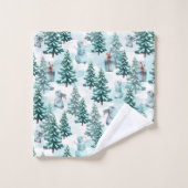 Weihnachtsbäume, Schneemänner, Bunnies und Geschen Badhandtuch Set (Waschlappen)