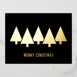 Weihnachtsbäume schwarz Foil Holiday Post Card Folien Feiertagspostkarte