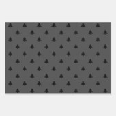 Weihnachtsbäume Schwarz-weiß grau minimalistisch Geschenkpapier Set (Vorderseite 3)