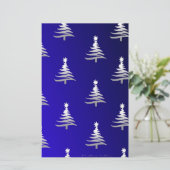 Weihnachtsbäume Silber auf Cobalt Blue Briefpapier (Stehend Vorderseite)