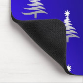 Weihnachtsbäume Silber auf Cobalt Blue Mousepad (Ecke)