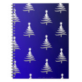 Weihnachtsbäume Silber auf Cobalt Blue Notizblock (Vorderseite)