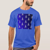 Weihnachtsbäume Silber auf Cobalt Blue T-Shirt (Vorderseite)