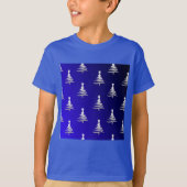 Weihnachtsbäume Silber auf Cobalt Blue T-Shirt (Vorderseite)