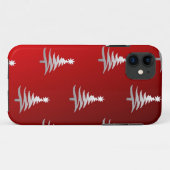 Weihnachtsbäume Silber auf Rot Case-Mate iPhone Hülle (Rückseite (Horizontal))