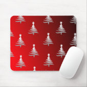 Weihnachtsbäume Silber auf Rot Mousepad (Mit Mouse)