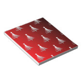 Weihnachtsbäume Silber auf Rot Notizblock (angewinkelt)