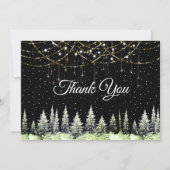 Weihnachtsbäume Silber Glitzer tropfende Lichter Dankeskarte (Vorderseite)