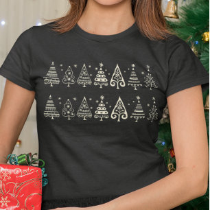 Weihnachtsbäume Skandinavisch Minimalistisch T-Shirt