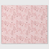 Weihnachtsbäume Snowflake Rosa Rose Gold Weihnacht Geschenkpapier (Flach)