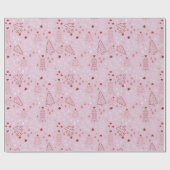 Weihnachtsbäume Snowflake Rosa Rose Gold Weihnacht Geschenkpapier (Flach)