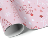 Weihnachtsbäume Snowflake Rosa Rose Gold Weihnacht Geschenkpapier (Rolleneckpunkt)