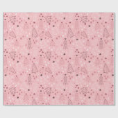 Weihnachtsbäume Snowflake Rosa Rose Gold Weihnacht Geschenkpapier (Flach)