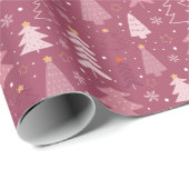 Weihnachtsbäume Snowflake Rose Gold Rosa Weihnacht Geschenkpapier (Rolleneckpunkt)