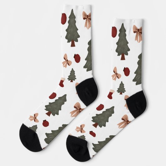 Weihnachtsbäume Socken (Linkes Detail)