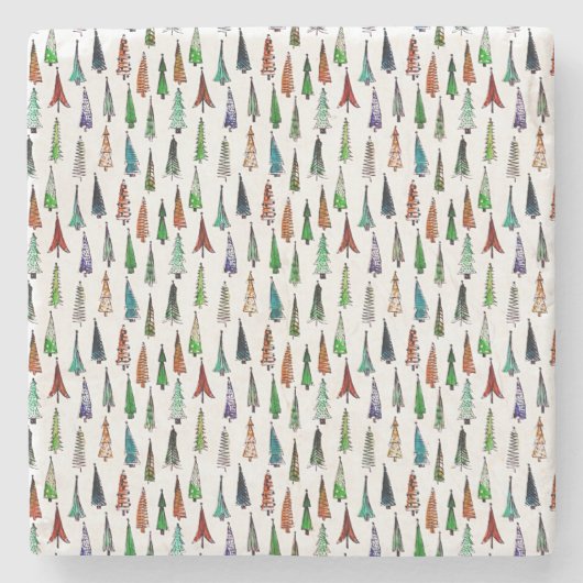 Weihnachtsbäume Steinuntersetzer (Vorderseite)