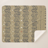 Weihnachtsbäume, Sterne und Schneeflocken in Rot,  Sherpadecke (Vorderseite (Horizontal))