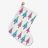 Weihnachtsbäume Strumpf, Rosa & Blau Großer Weihnachtsstrumpf (Vorderansicht (hängend))