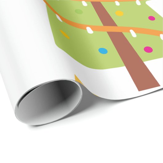 Weihnachtsbäume, Strümpfe und Candy Cane Geschenkpapier (Rolleneckpunkt)