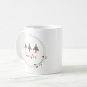 Weihnachtsbäume Tasse Kaffee Wreath Xmas Design Ge (Vorderseite Links)